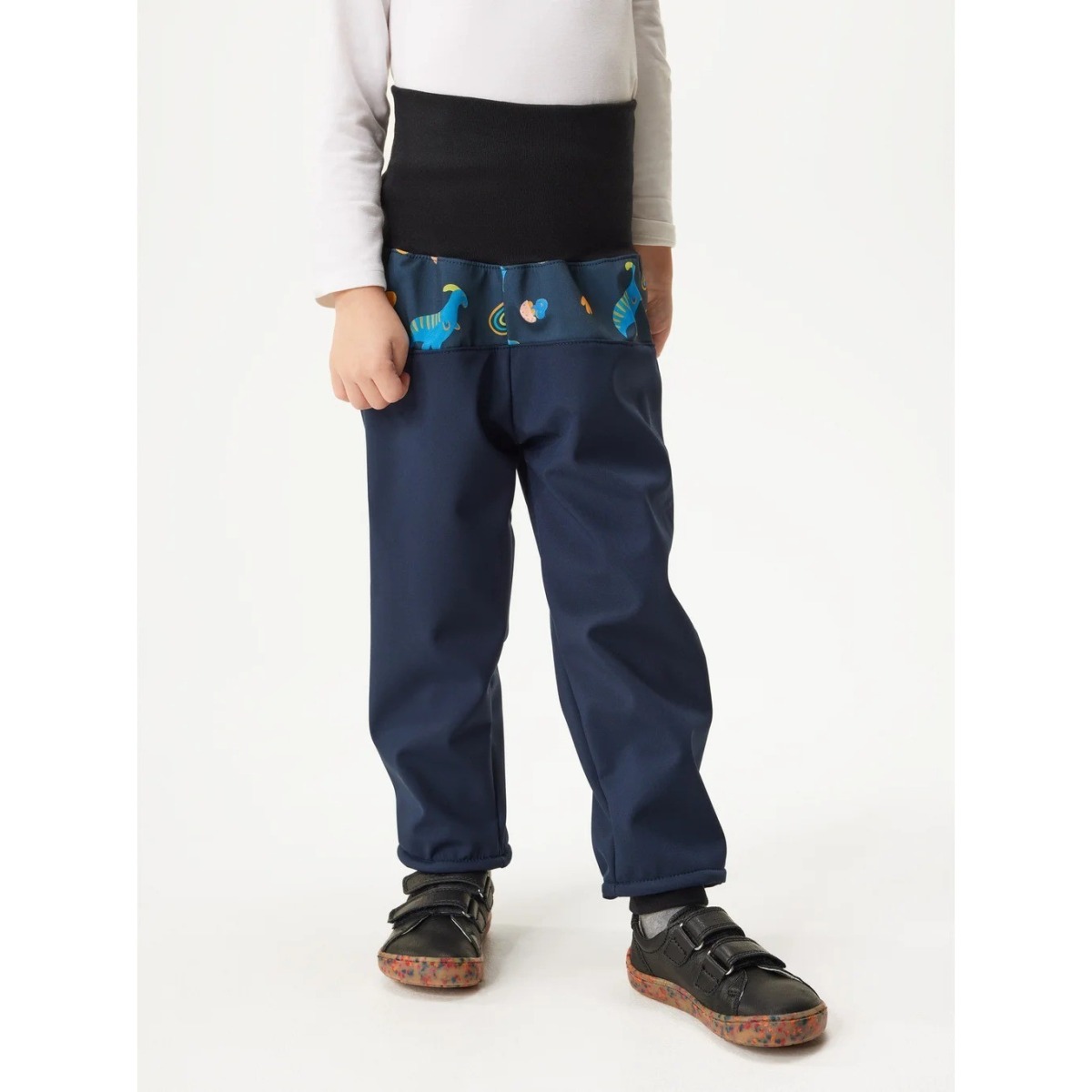 Softshell püksid fliisvoodriga Basic väikebērniem, tumesinin