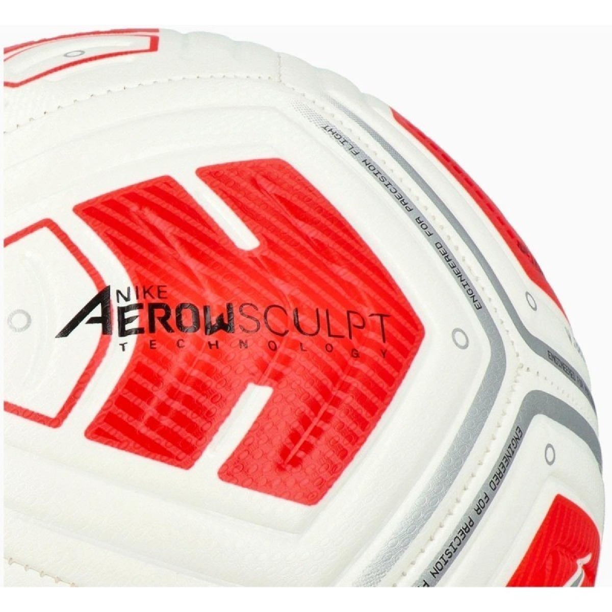 NIKE STRIKE 290G futbola bumba, balta/BRIGHT CRIMSON/SILVER, 5. izmērs
