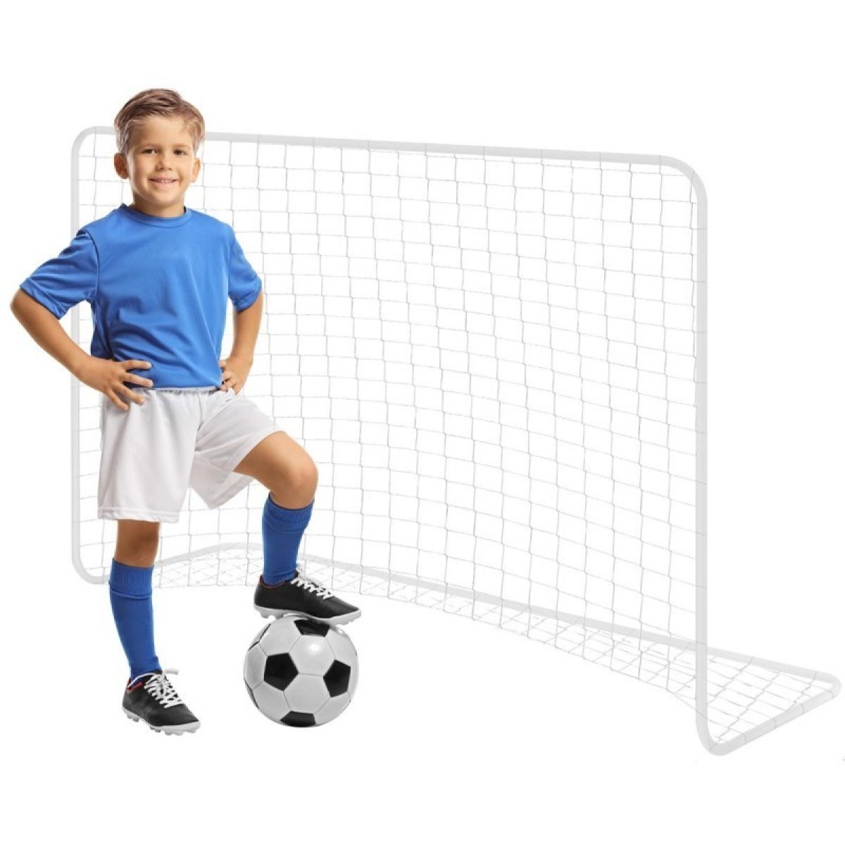 ENERO futbola vārti ar tīklu, 182x122x61cm, balti