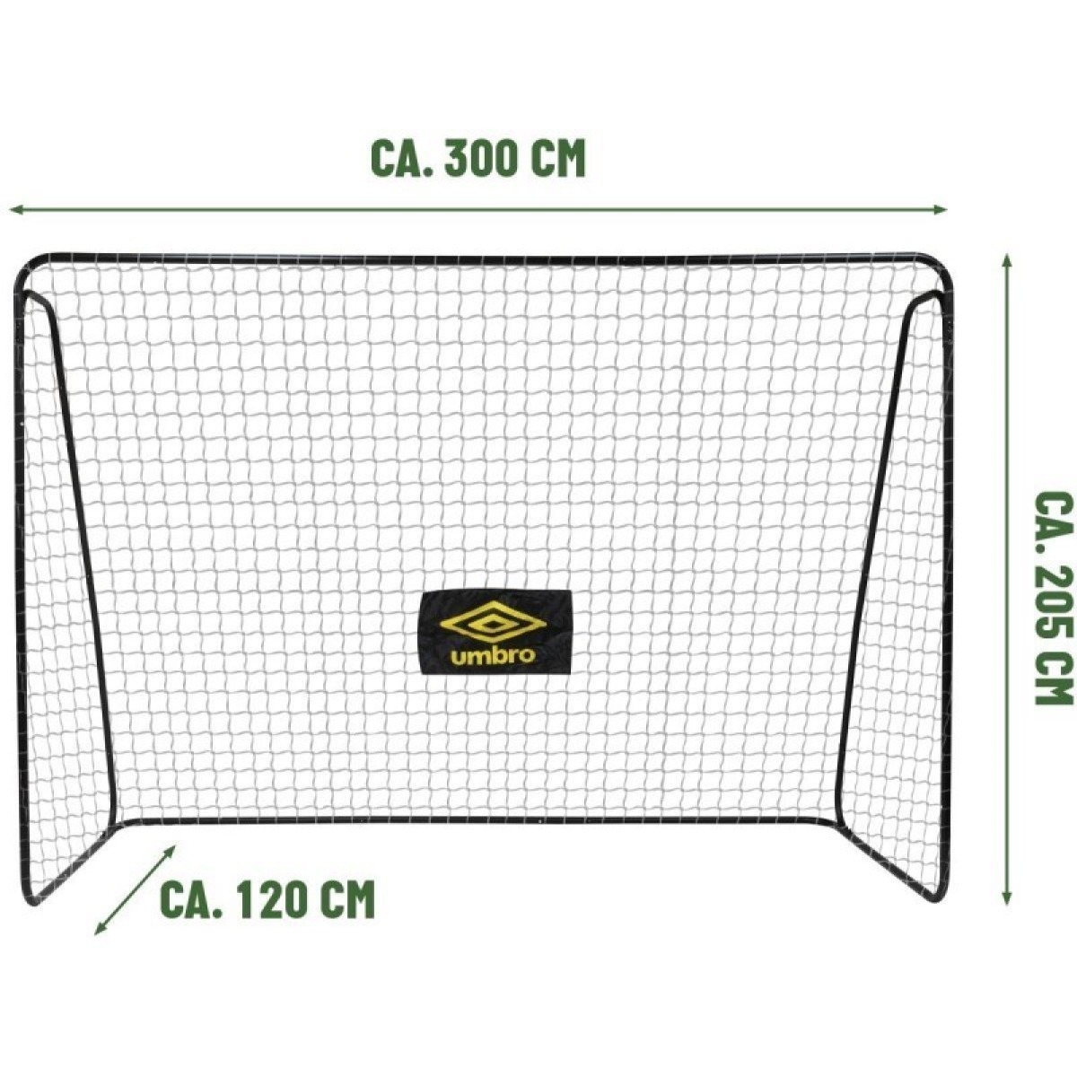 UMBRO futbola vārti ar tīklu 300x205x120CM