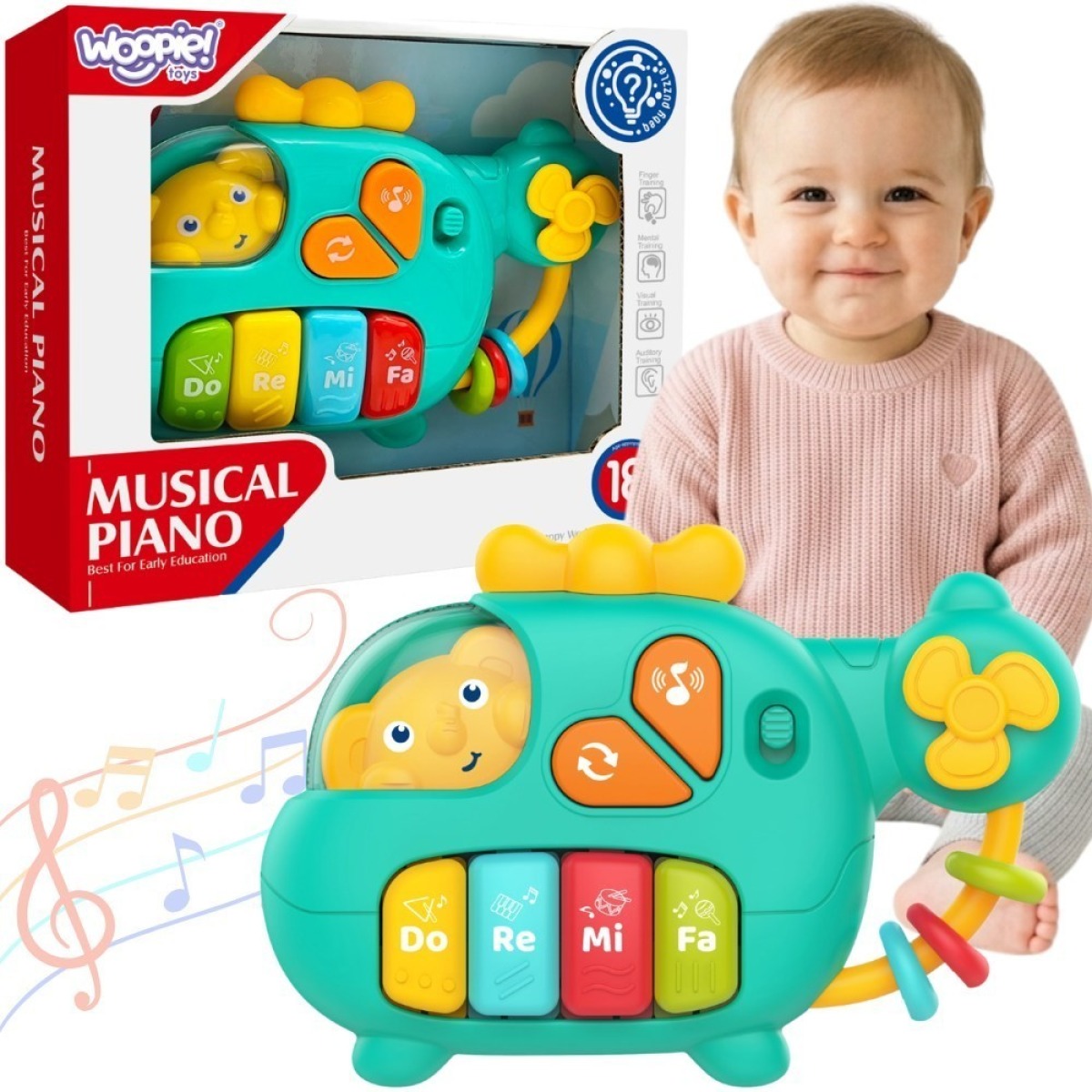 BABY interaktiivne klaver helikopter Elephant muusikalised h