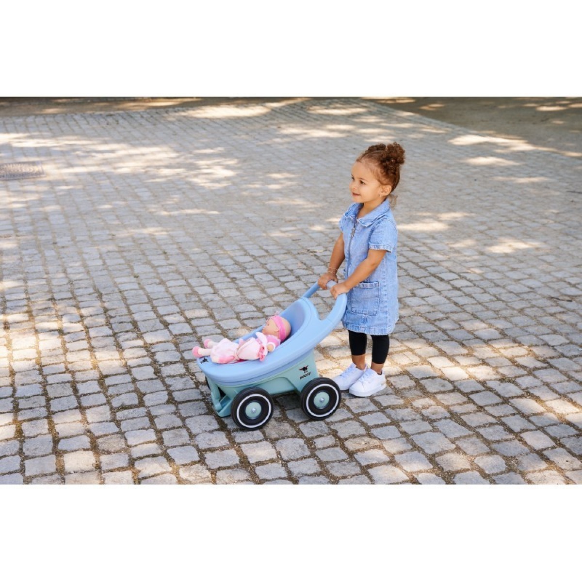 BIG Buggy 3-in-1 stumjamais staigulis, leļļu ratiņi un Bobby Car piekabe