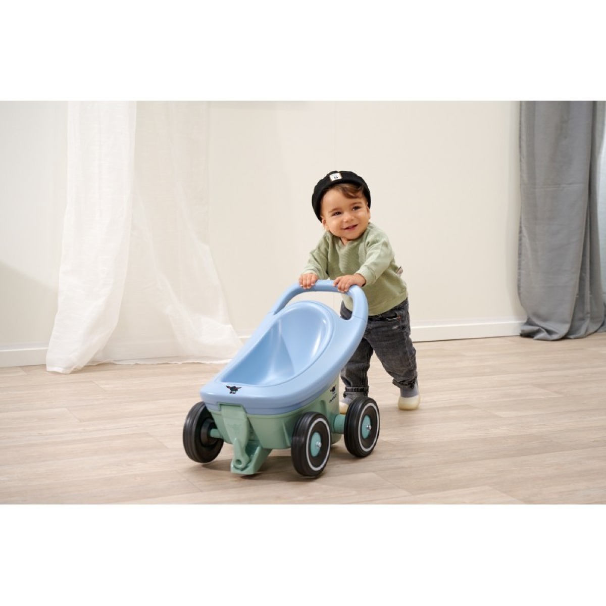 BIG Buggy 3-in-1 stumjamais staigulis, leļļu ratiņi un Bobby Car piekabe