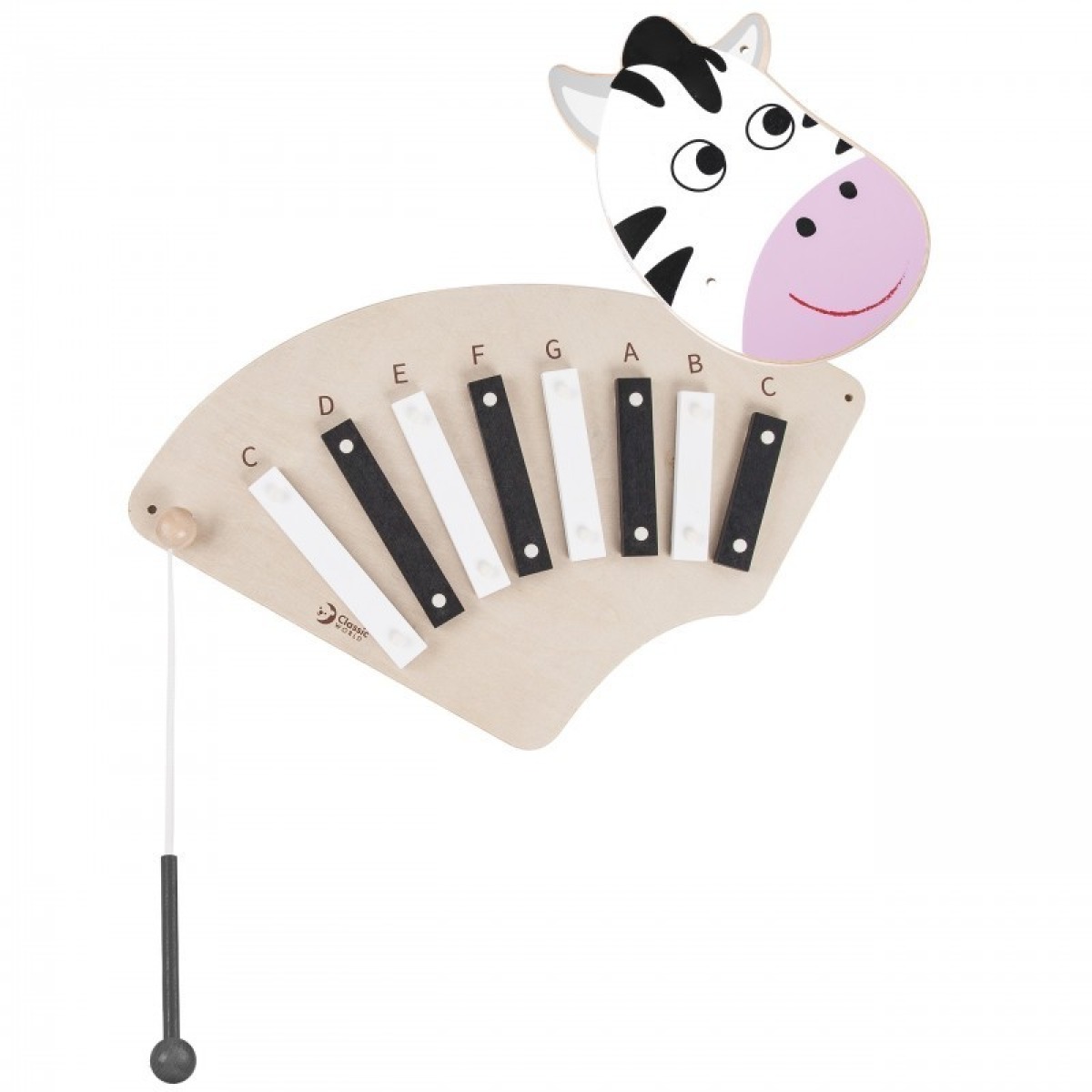 CLASSIC WORLD EDU koka muzikālā sienas tāfele “Zebra”