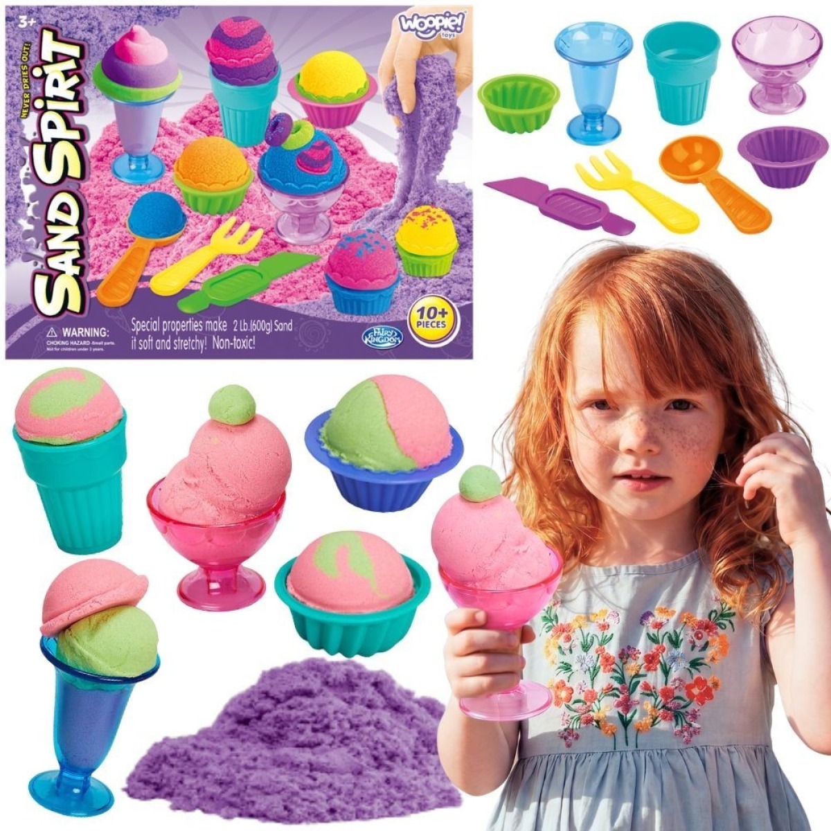 Kinetic Sand Set Jäätisekohviku tarvikud 10 tk.