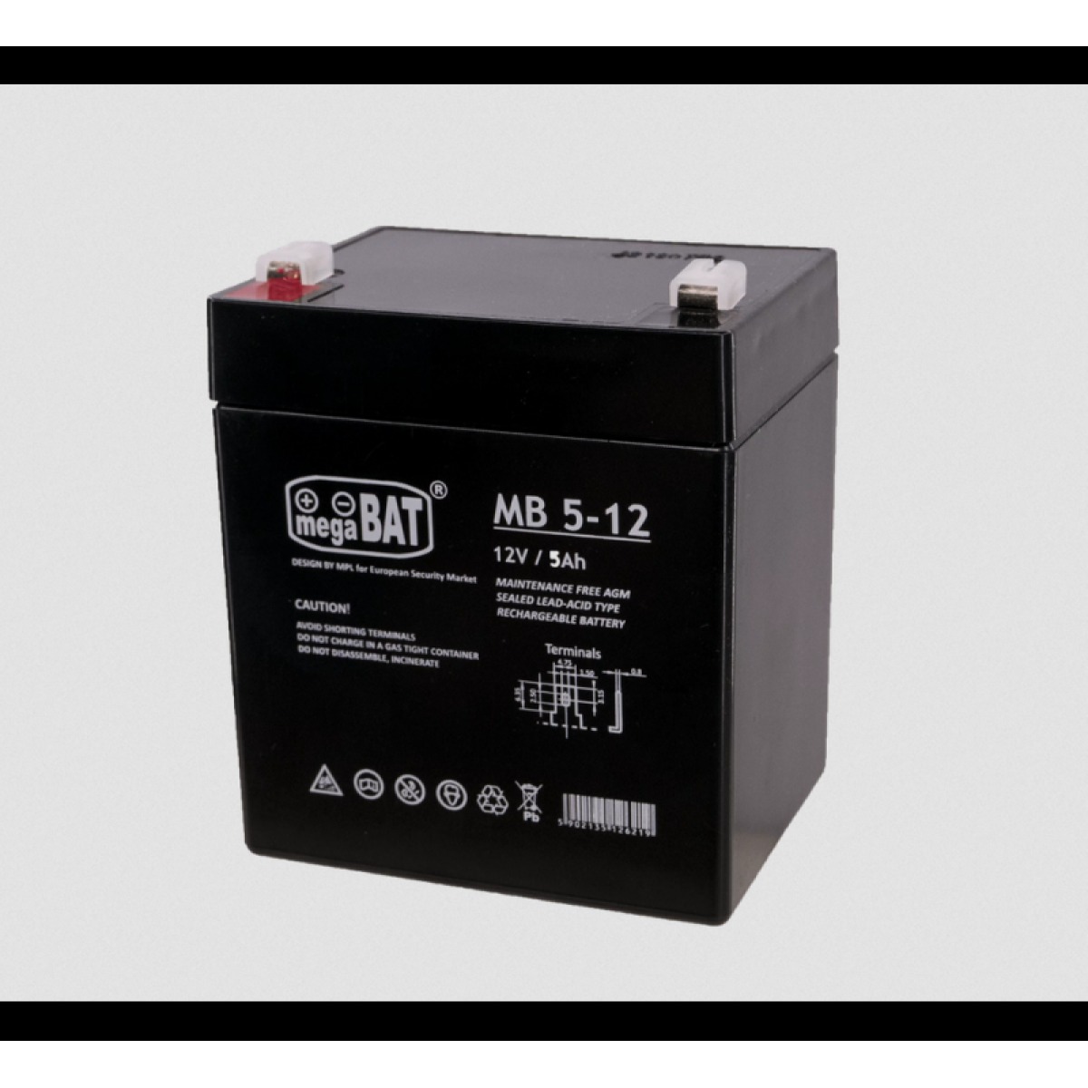AGM gēla akumulators 12 V 5 Ah