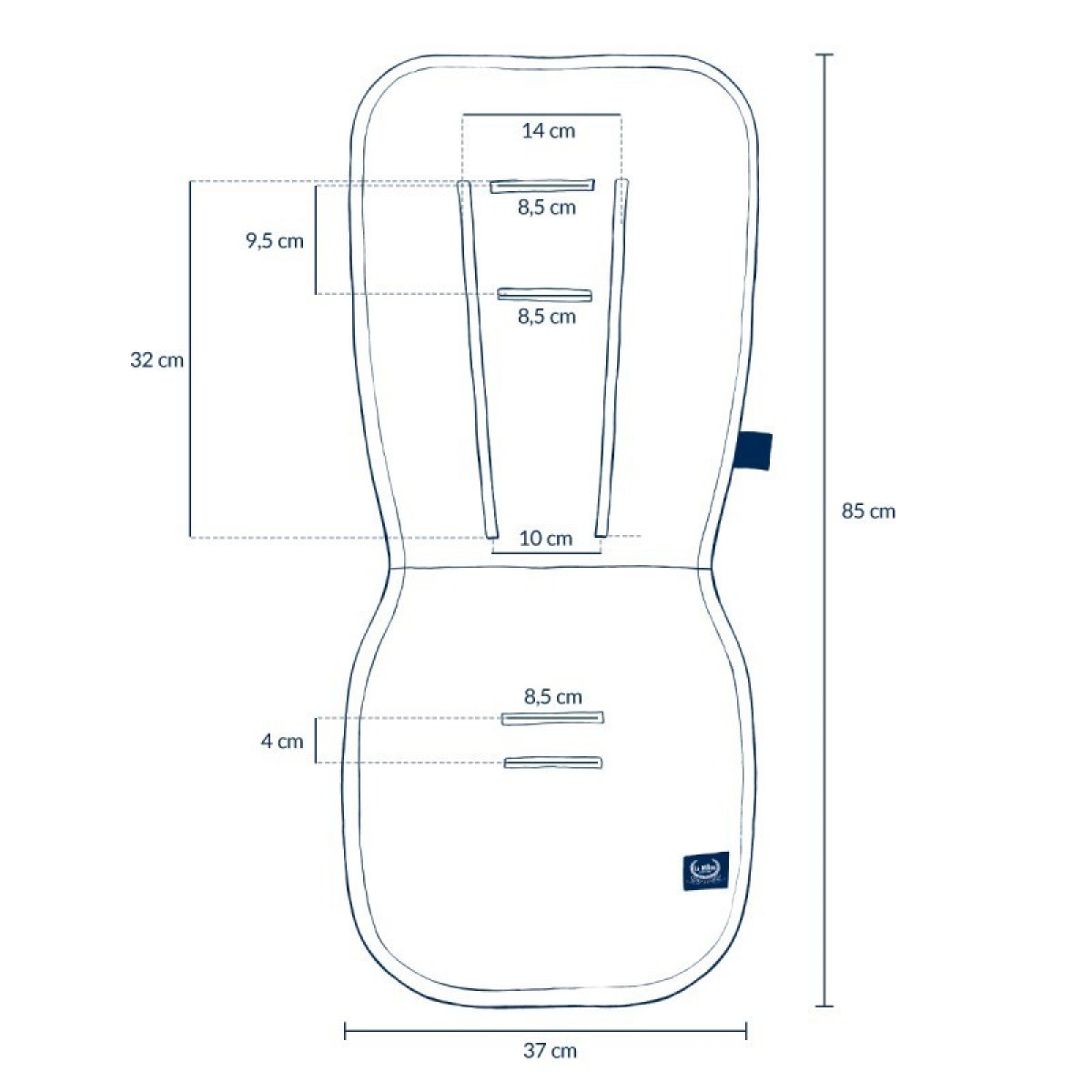 Ratu sēdekļa ieliktnis no kokvilnas un samta Multi BABY BEAR
