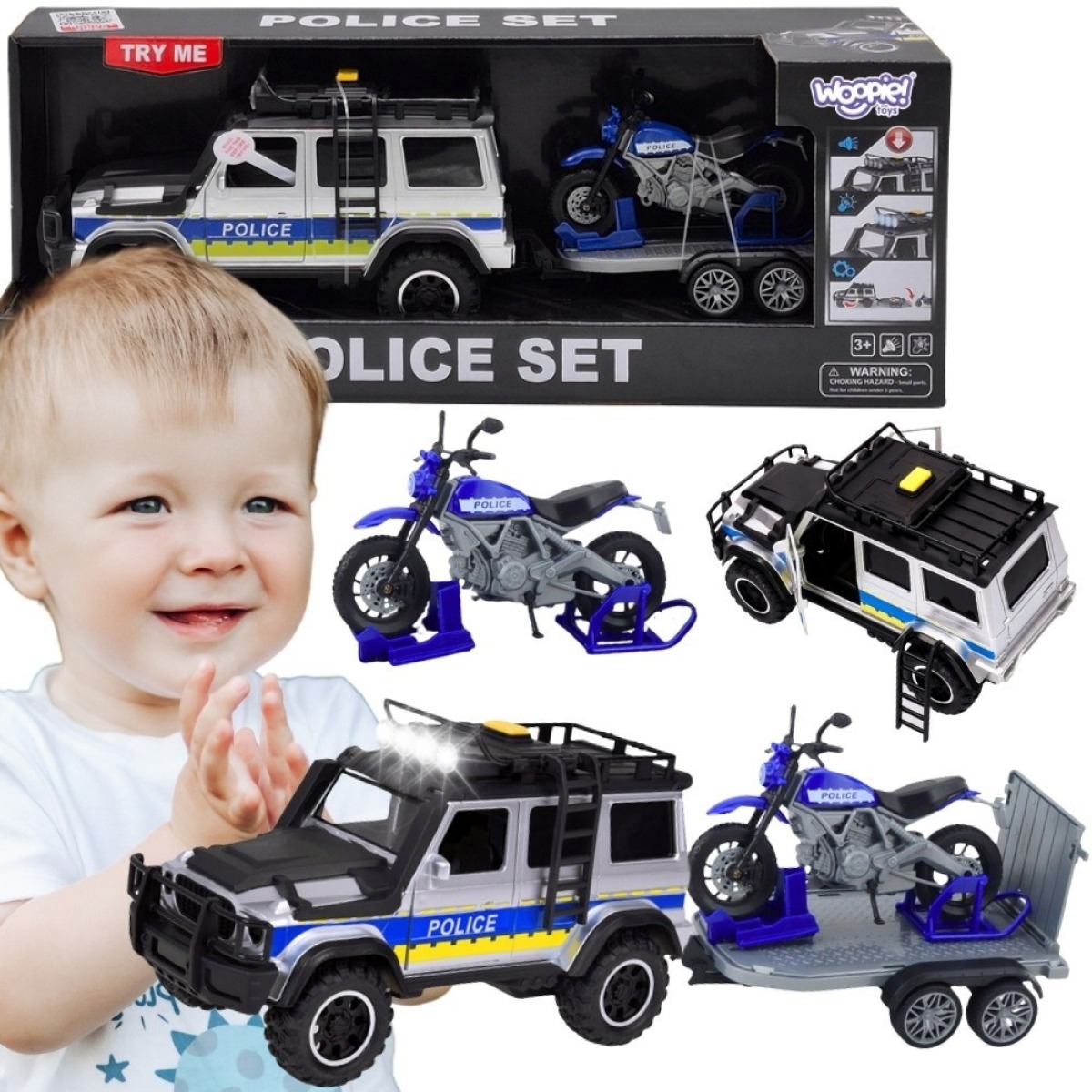 WOOPIE policijas bezceļu motocikla piekabes komplekts