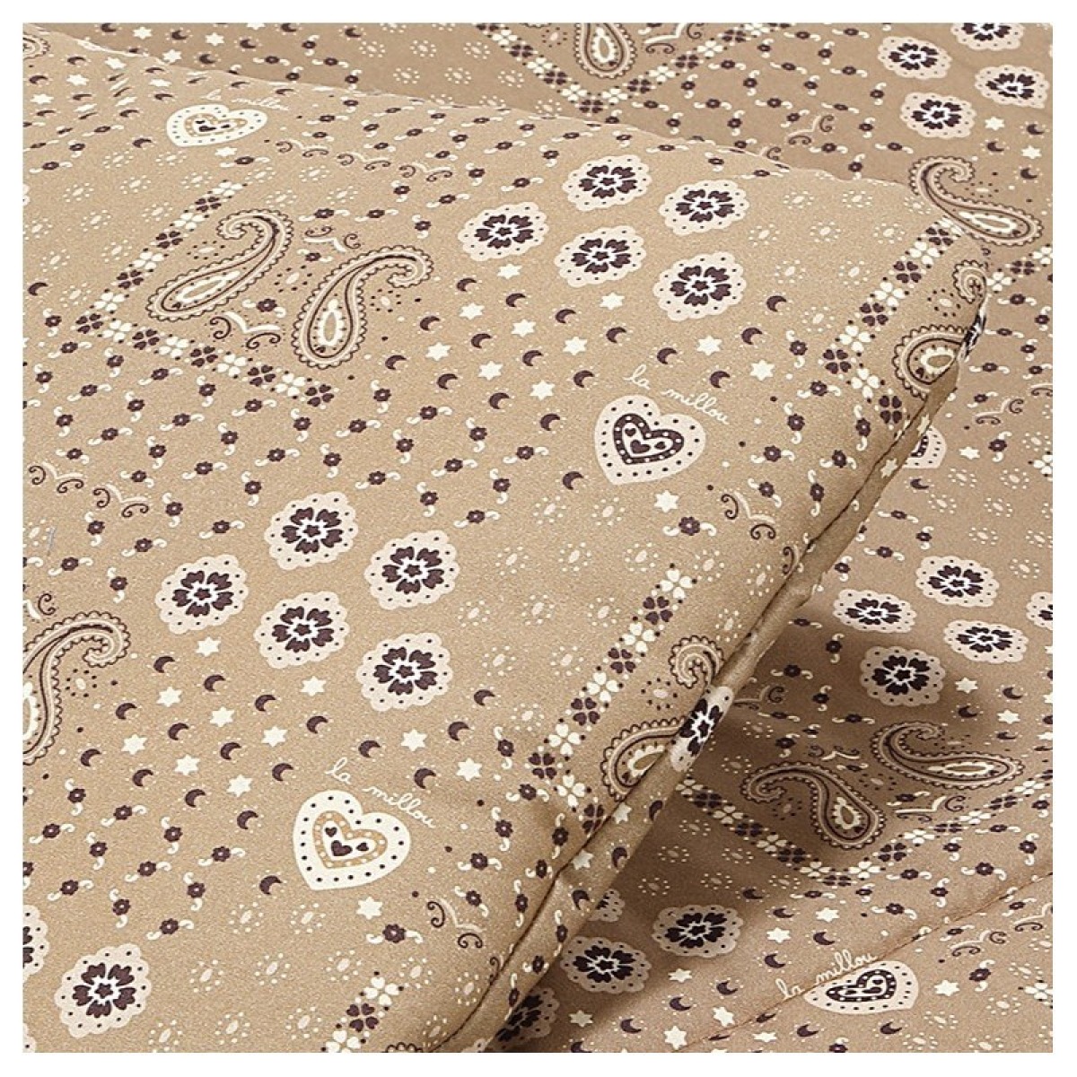 Kokvilnas gultasveļas komplekts BANDANA MOCCA
