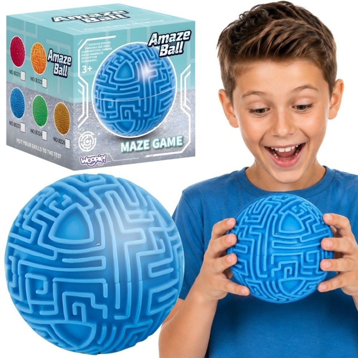 Amaze Ball 3D labirinta spēle, zila