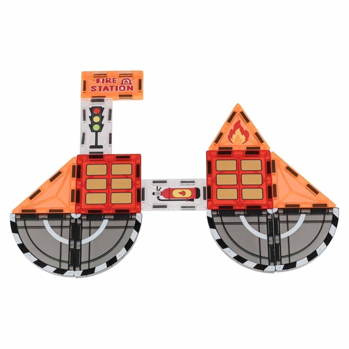 3D magnetilised ehitusklotsid tuletõrjebrigaad 2 autot 92 os