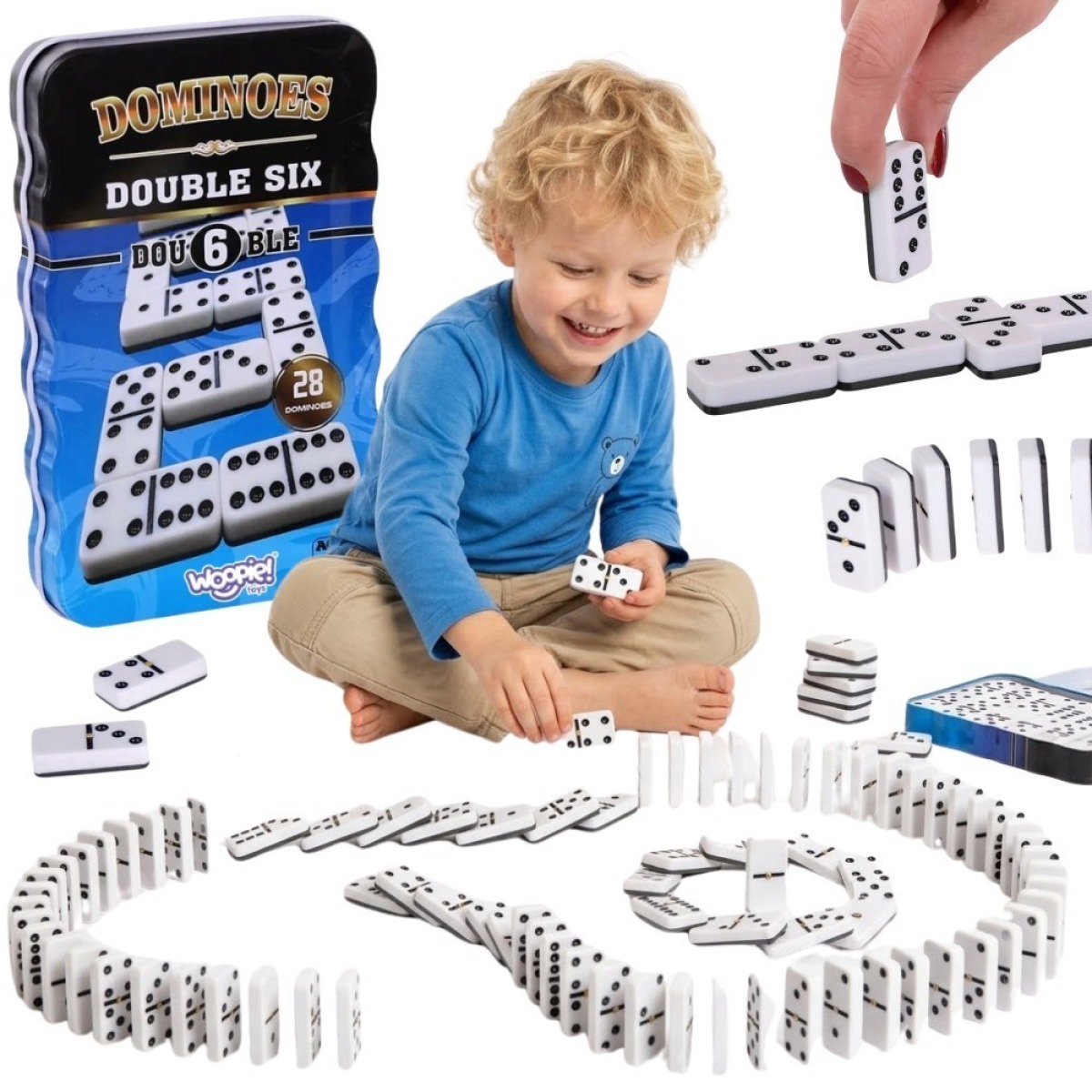 Domino Classic — 28 kauliņi metāla kārbā