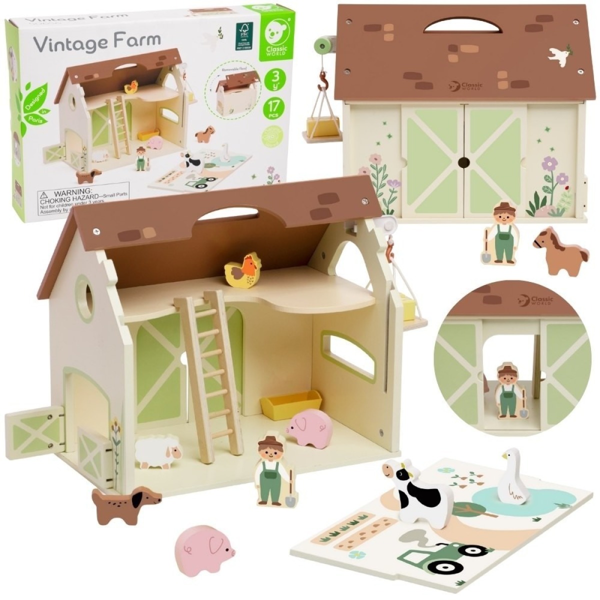 CLASSIC WORLD Koka talumaja Vintage figuurikomplekt 17 tk.