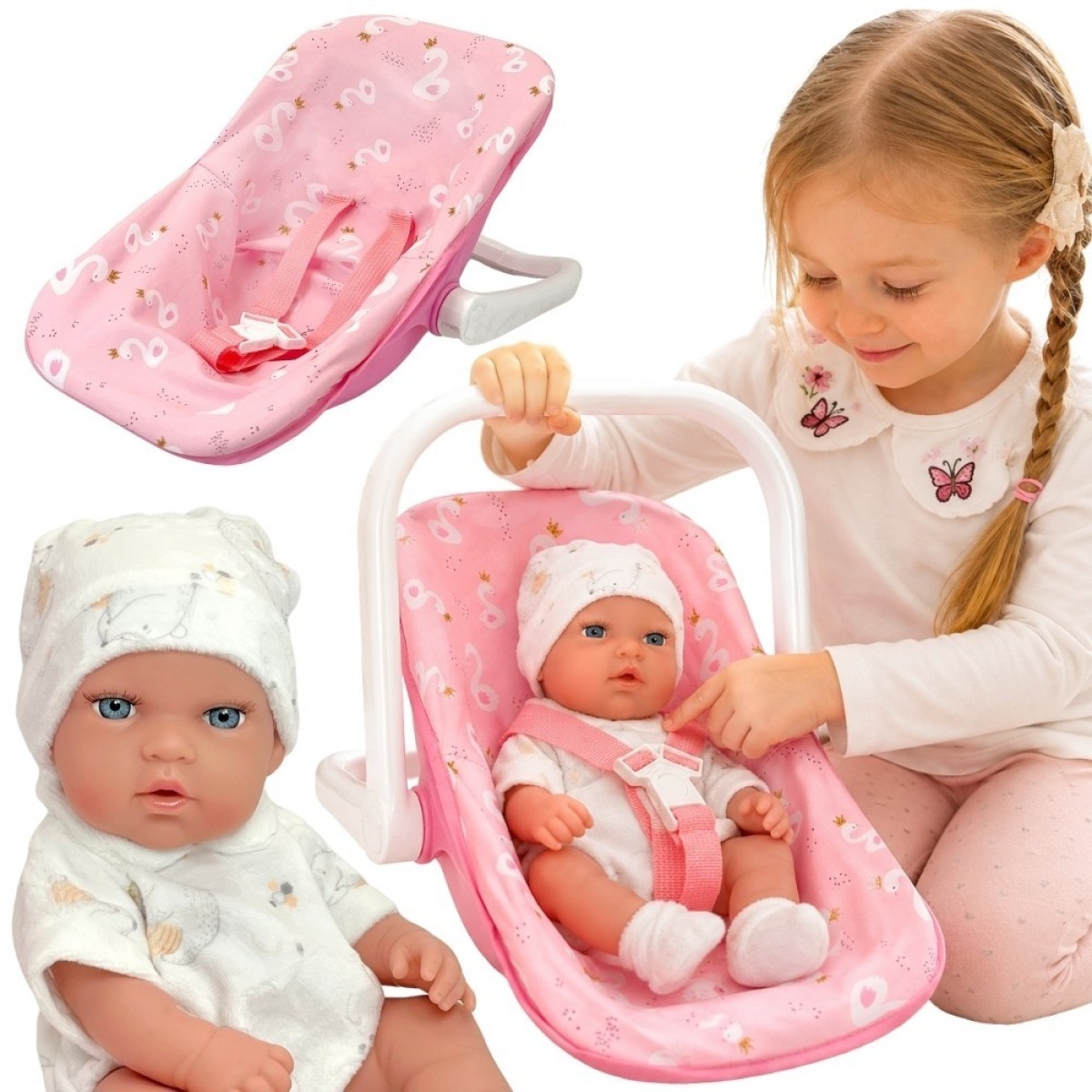 ROYAL mazuļu lelle 30.5cm ar rozā pārnēsājamo kulbiņu