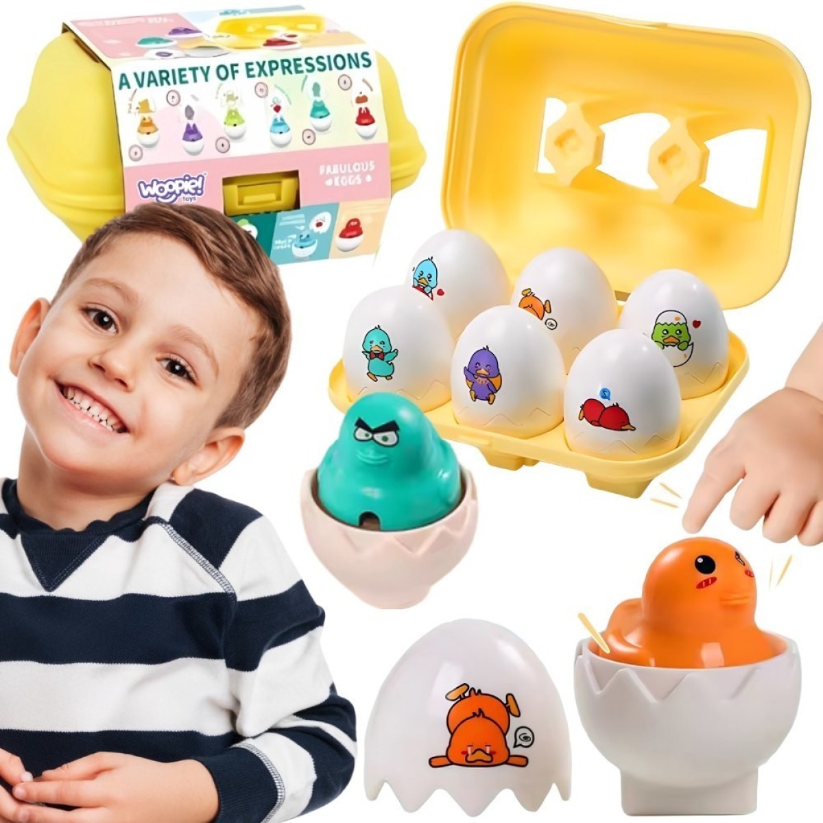 Woopie Montessori Fun Chicks olu šķirotājs, 6 gab.