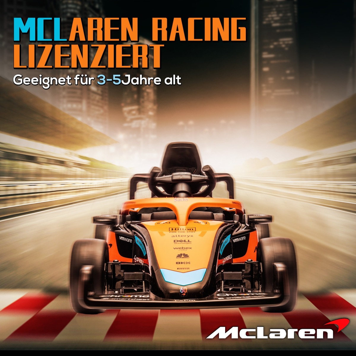 McLaren Formula 1 bērnu elektriskais auto ar tālvadības pulti, oranžs