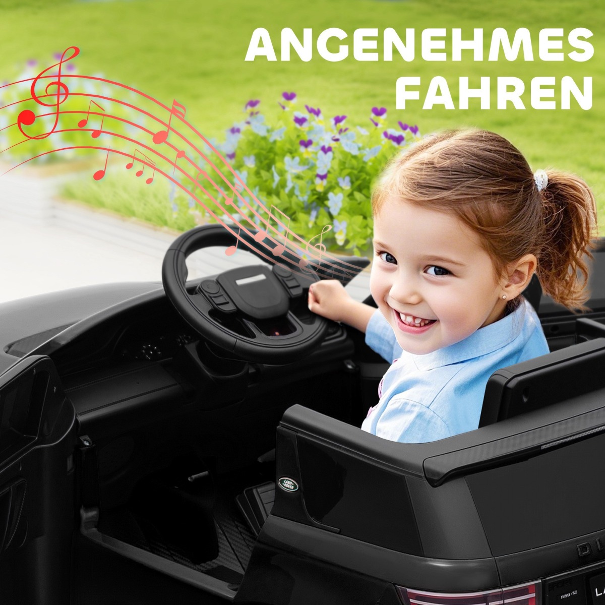 12 V laste elektriauto puldi, LED-tulede, muusika ja helisig