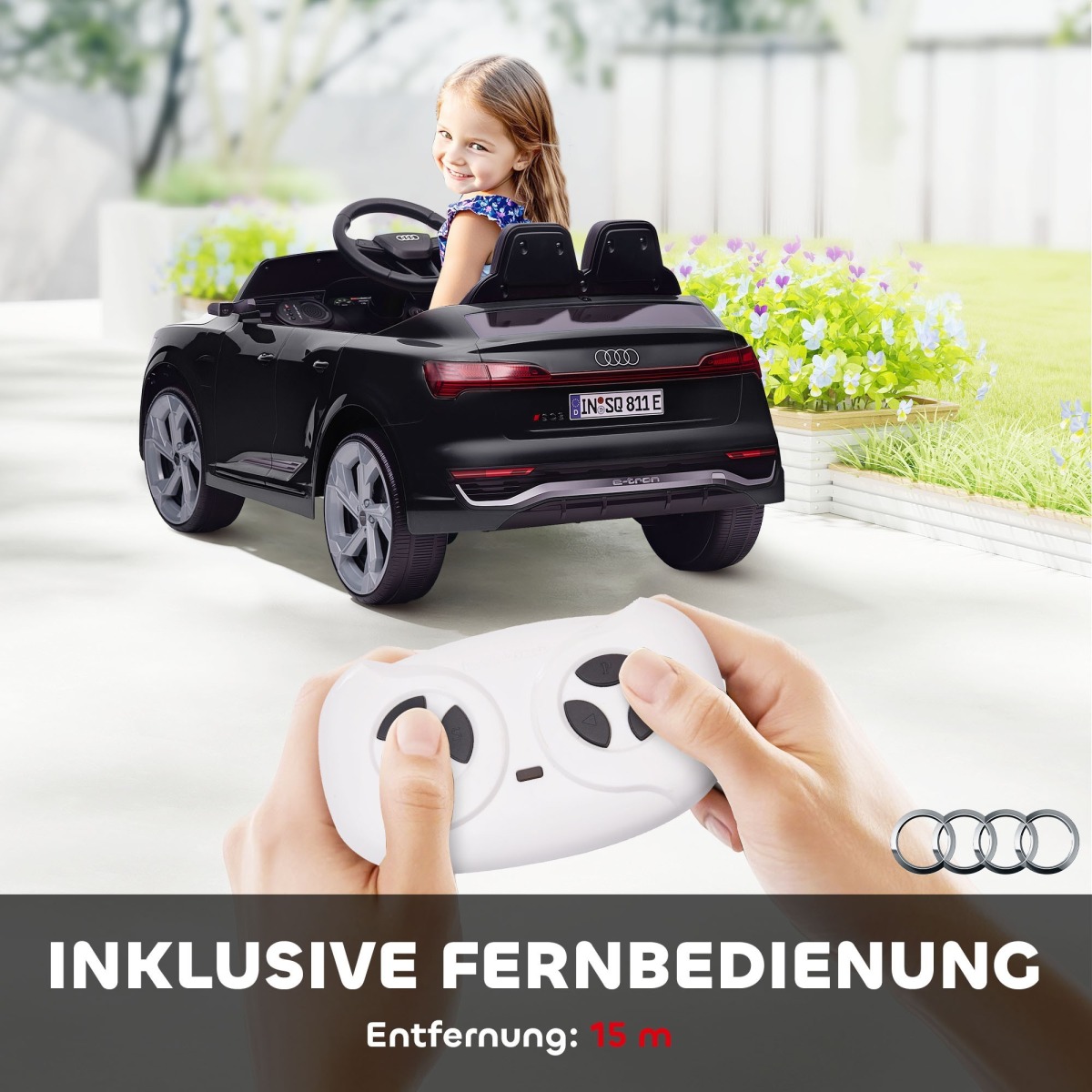 Elektriline lasteauto Audi Q8, 12 V, 3–5 km/h, must