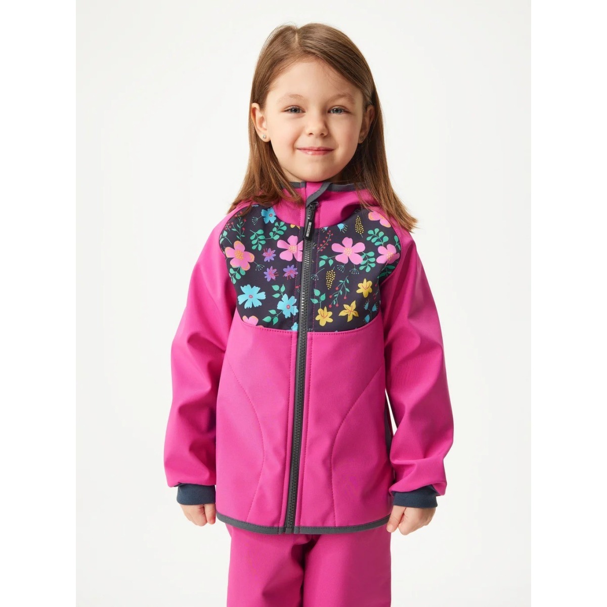 Bērnu softshell jope fliisvoodriga Basic, fuksia-lilled