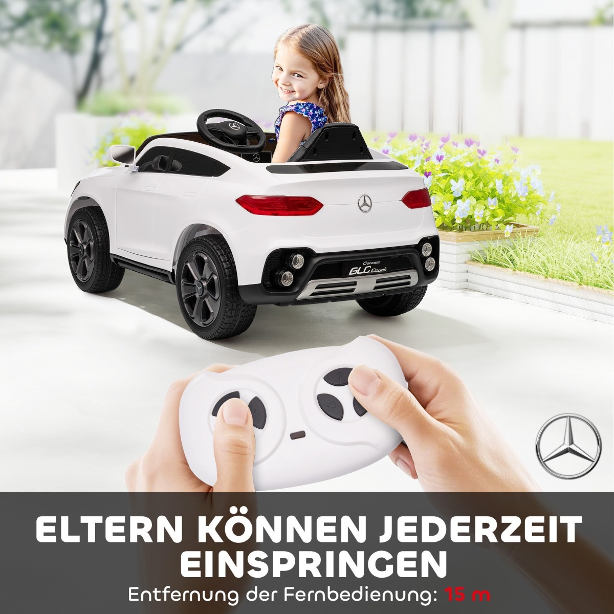 Bērnu elektriauto 12 V, pult, LED-tuled, muusika, 3 kiirust,