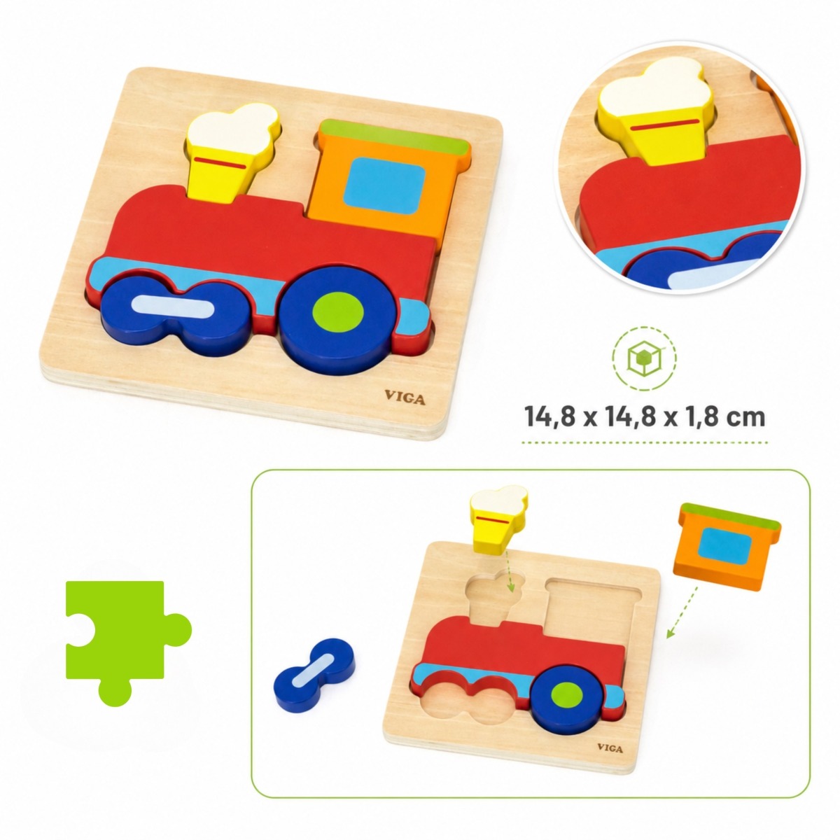 Koka Montessori õpetlik pusle rong