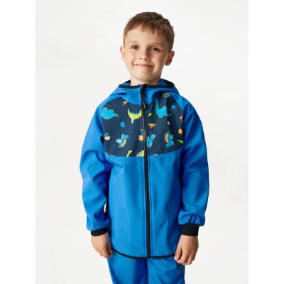 Laste softshell jope fliisvoodriga Basic, sinine-dinosaurused