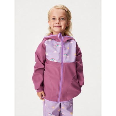 Laste softshell jope fliisvoodriga Basic, plum-rainbow