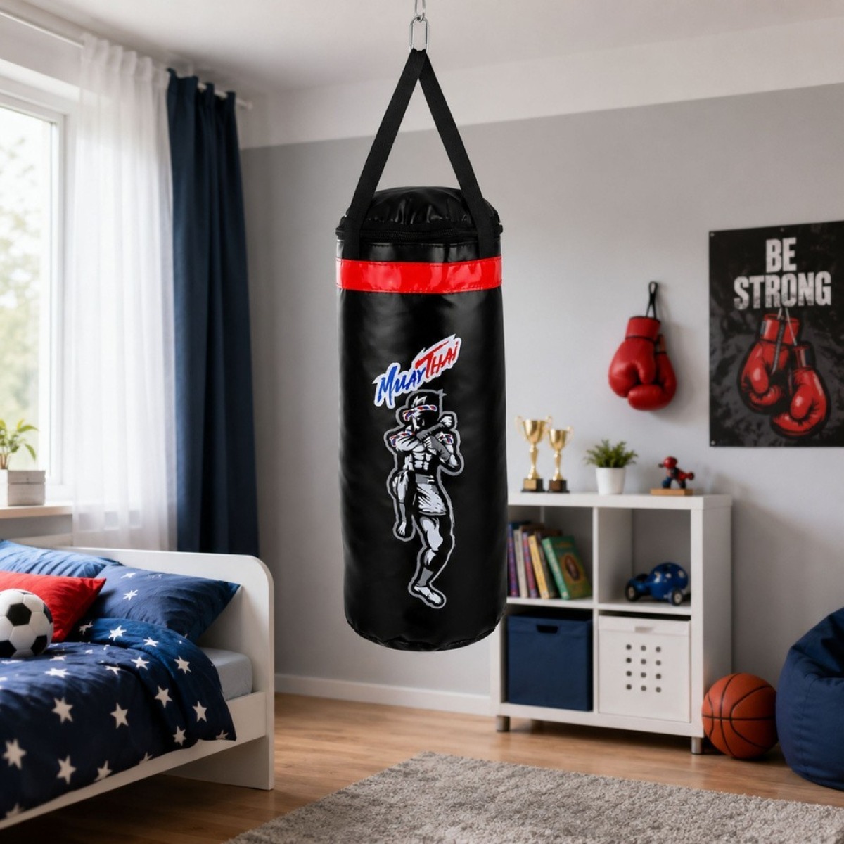 Bērnu Muay Thai poksikoti komplekt kinnastega, 65 × 22 cm, L