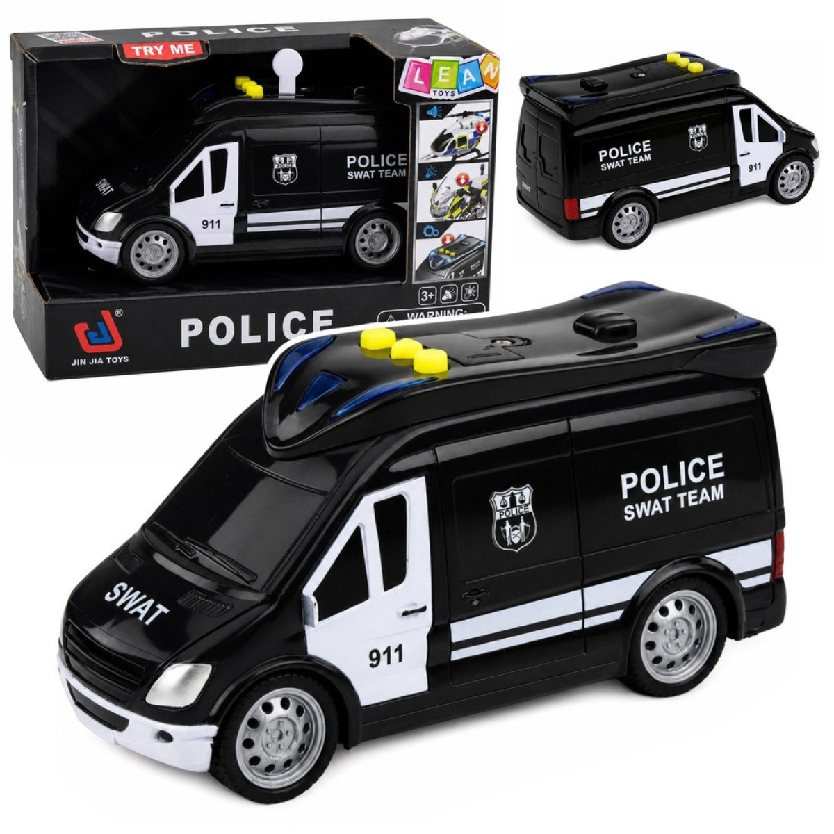 SWAT policijas furgons ar gaismas un skaņas efektiem, 1:32