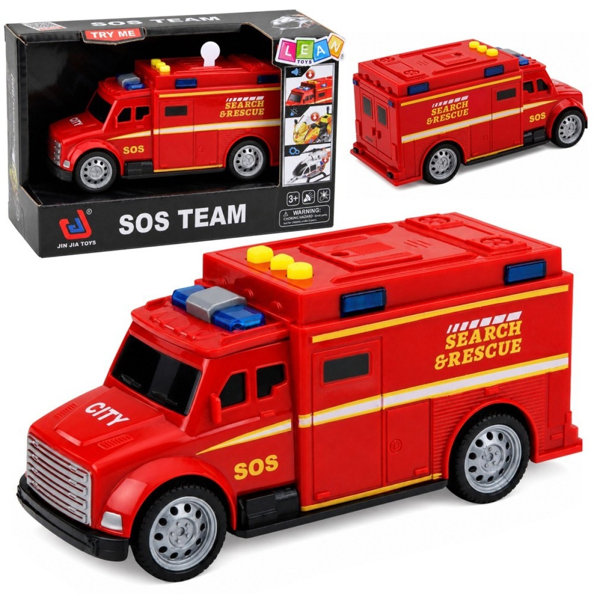 Punane SOS-päästeauto 1:32