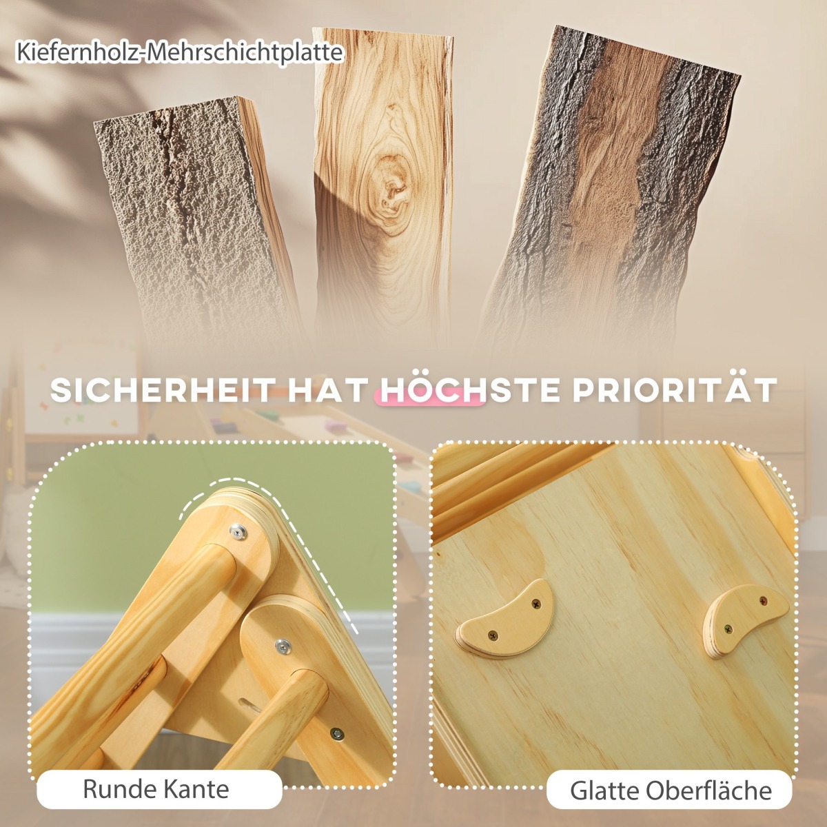 Koka laste ronimiskomplekt kolmnurkredeli ja pööratava liugl