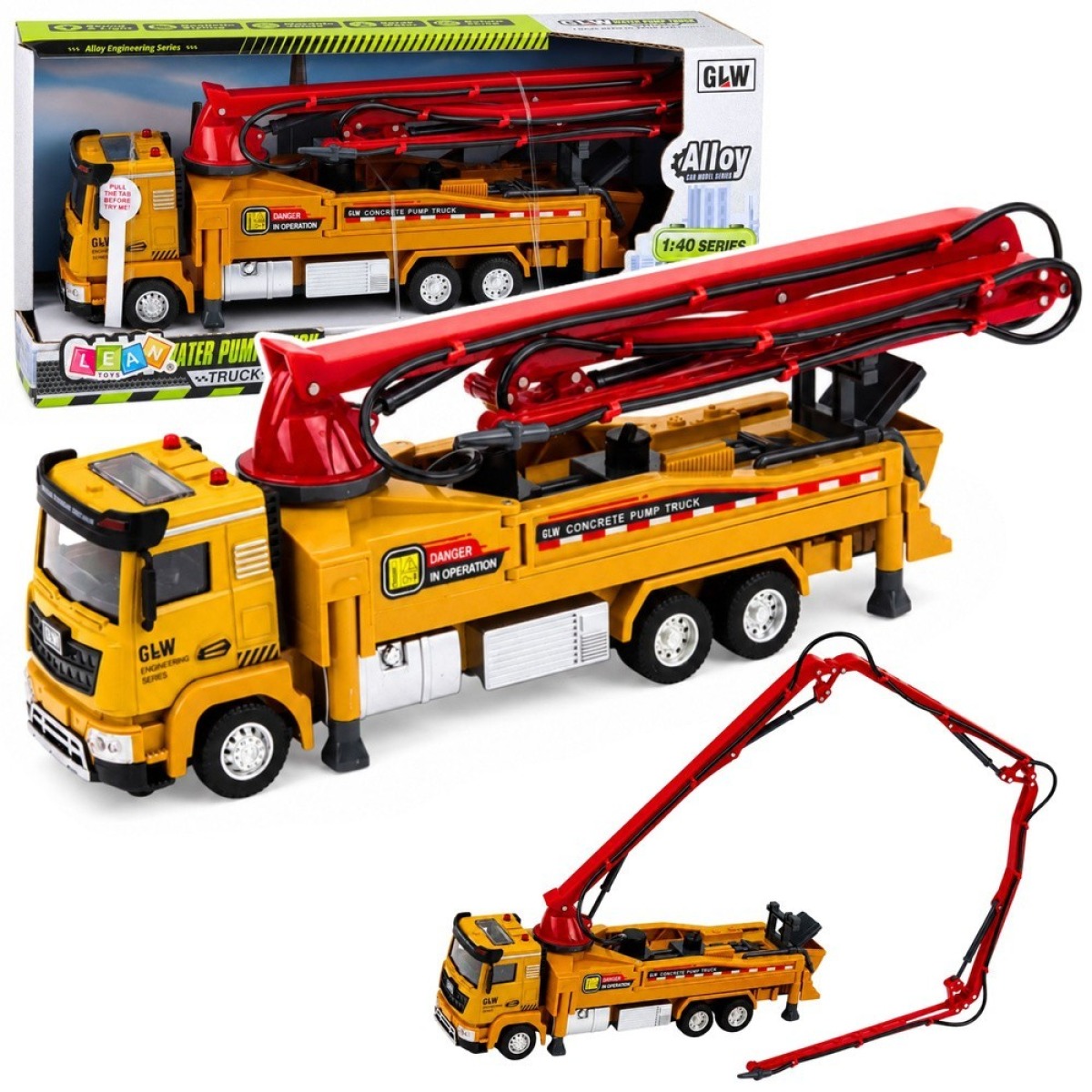 Betoonipumpauto 1:40 tulede ja helidega