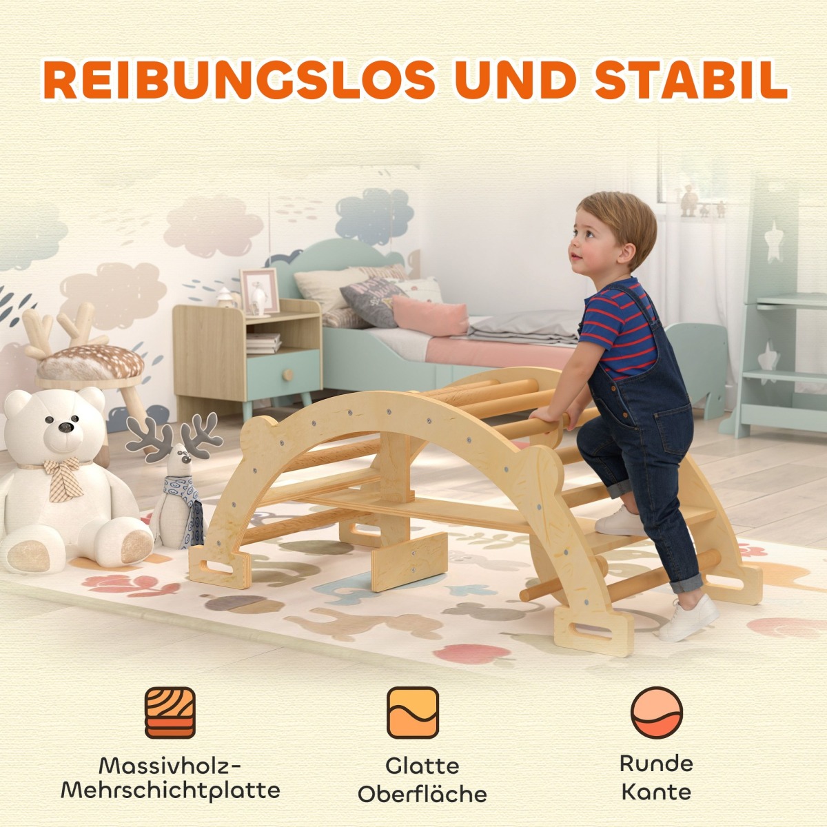 2-in-1 koka kāpelēšanas arka un šūpuļkrēsls bērniem, 110 cm