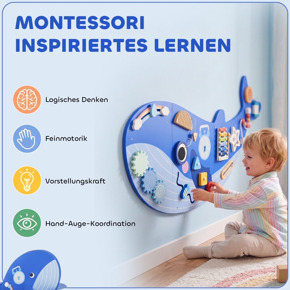 13-ühes vaalakujuline koka Montessori tegelustahvel ksülofon