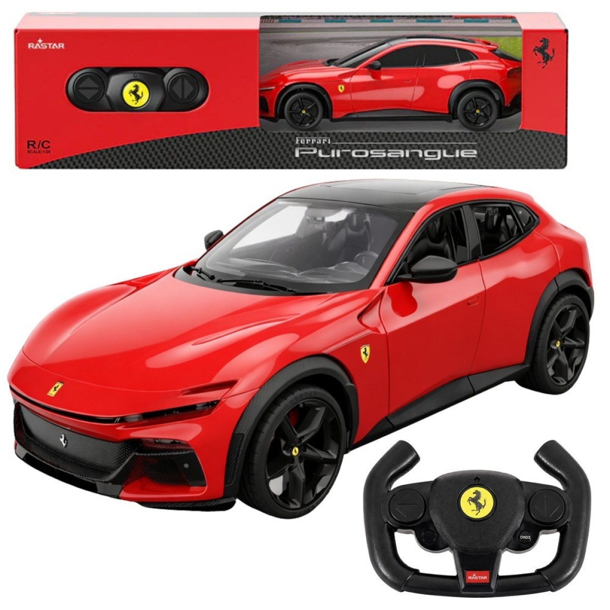 Rastar Ferrari Purosangue kaugjuhitav auto, punane, 1:24