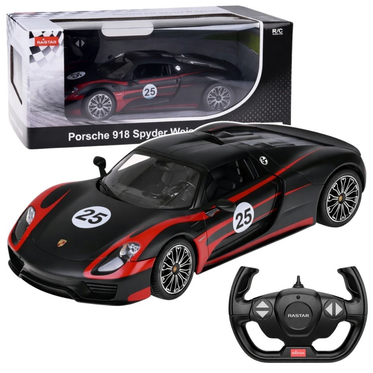 Rastar Porsche 918 Spyder melns 1:14