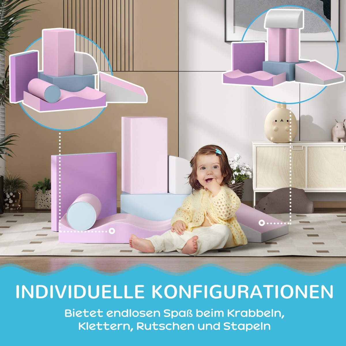 Bērnu vahtplastist ehitusklotside komplekt, 40 × 40 × 20 cm