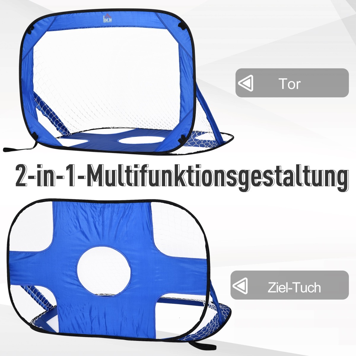 Sinine kokkupandav pop-up-jalgpalliväravate komplekt, 2-osal