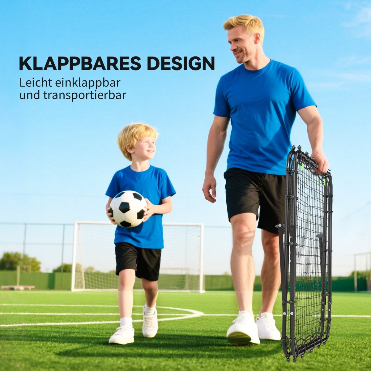 Must reguleeritav ja kokkupandav metallraamiga jalgpalli tag
