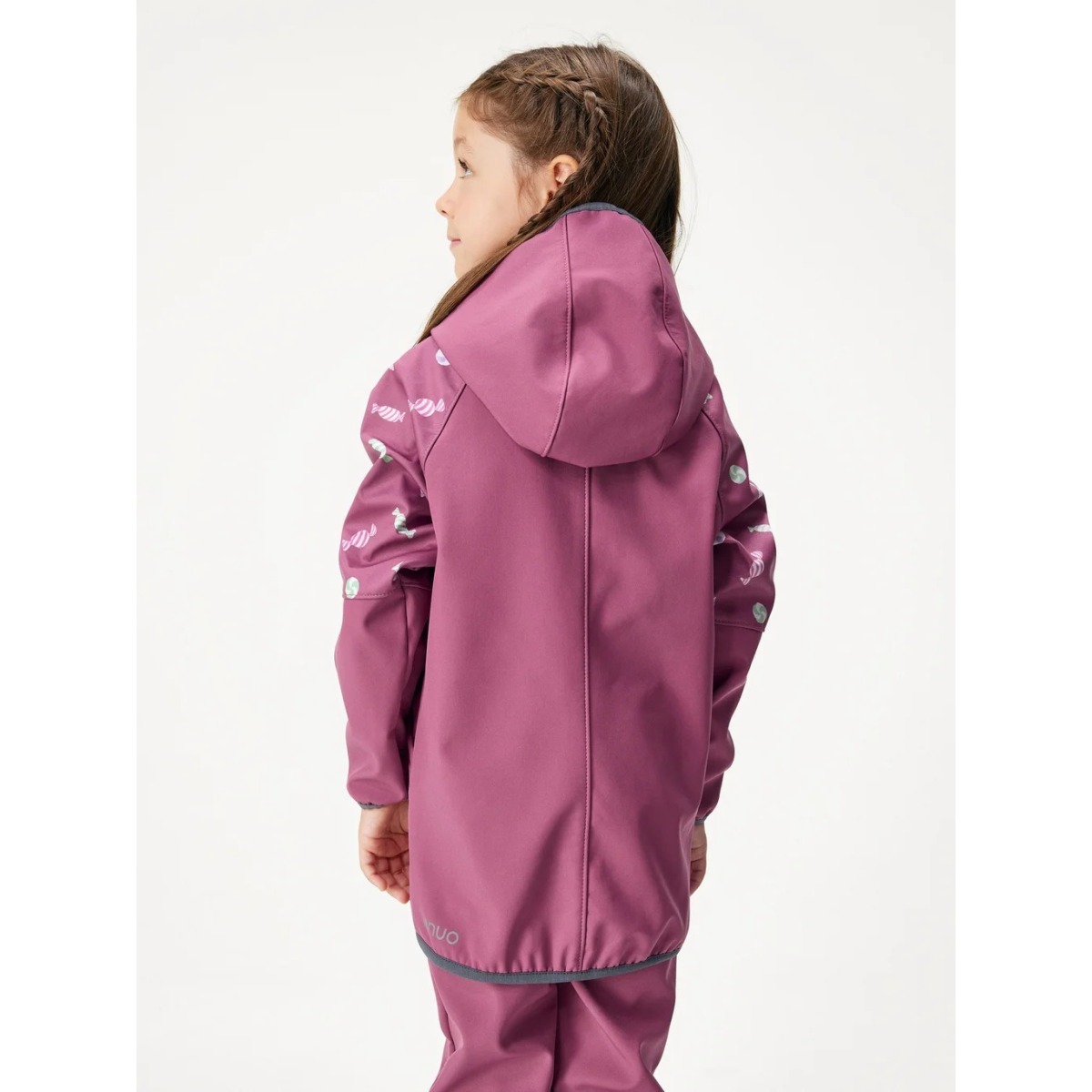 Bērnu softshell jope fliisvoodriga Slim, plum-bonbons