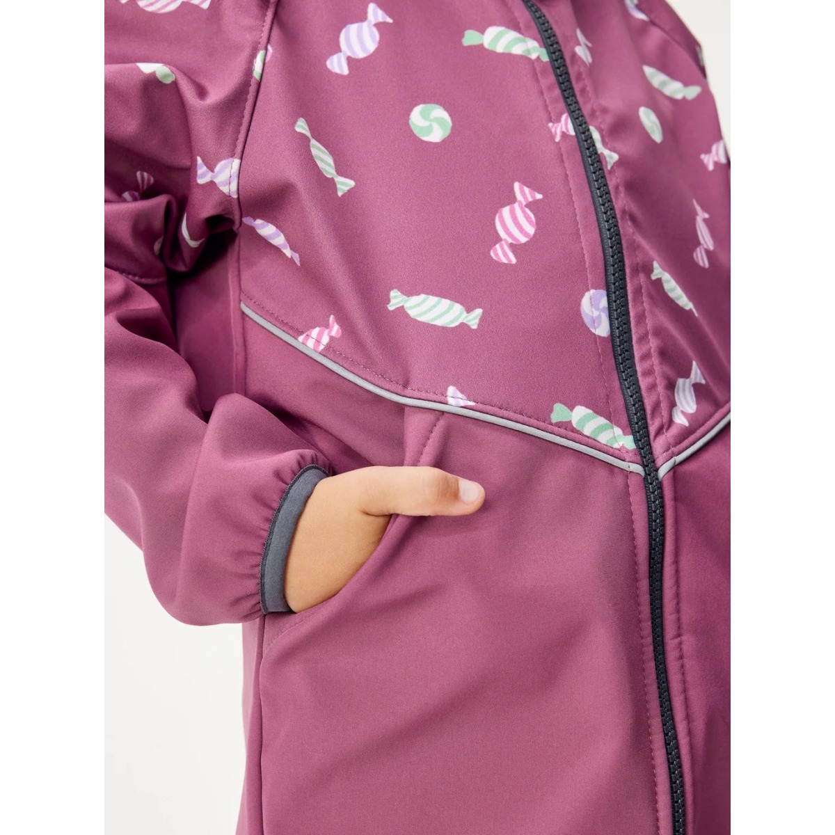Bērnu softshell jope fliisvoodriga Slim, plum-bonbons