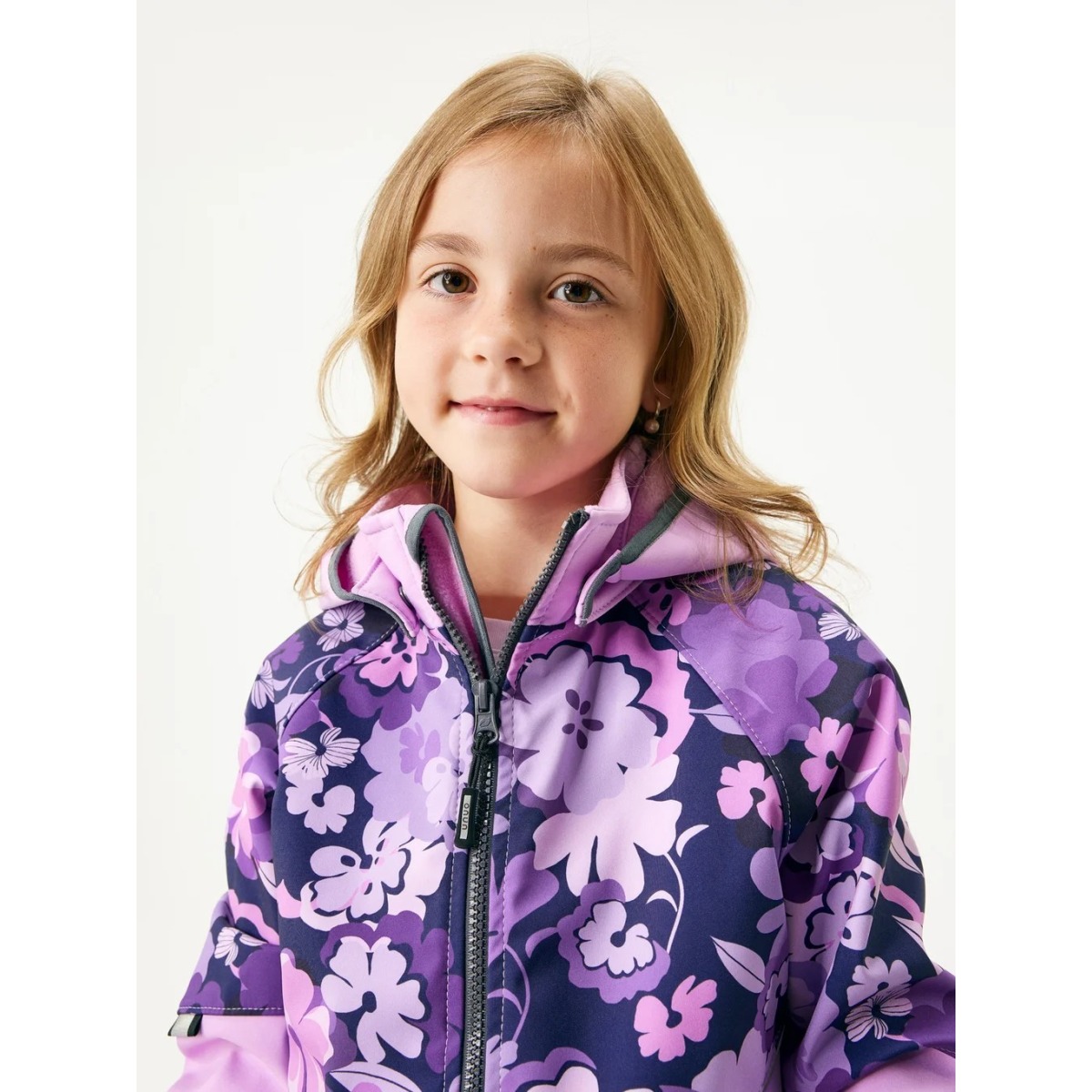 Bērnu softshell jaka ar flīsa oderi Slim, gaiši violeta–ceriņkrāsa