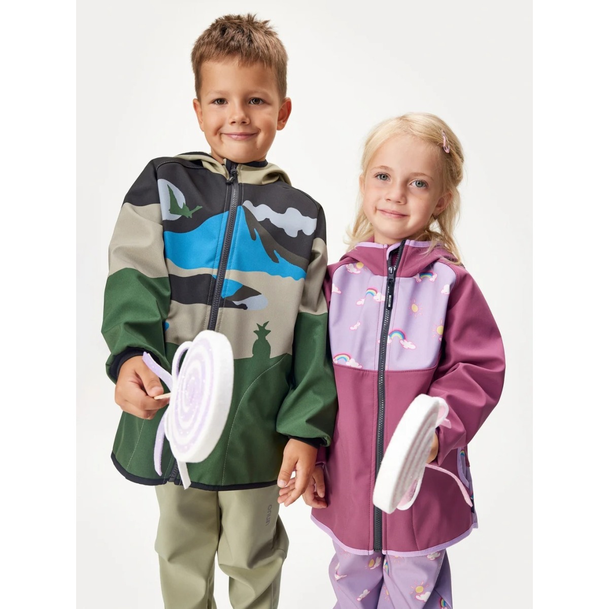Bērnu softshell jope fliisvoodriga Basic, vulkaan