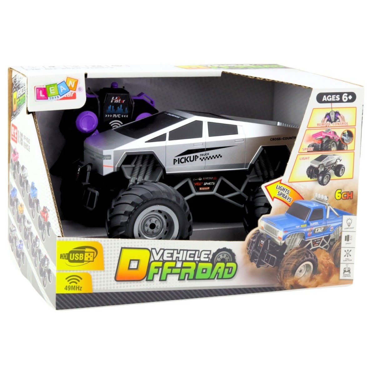 Sudraba pikaps RC bezceļiem 1:16