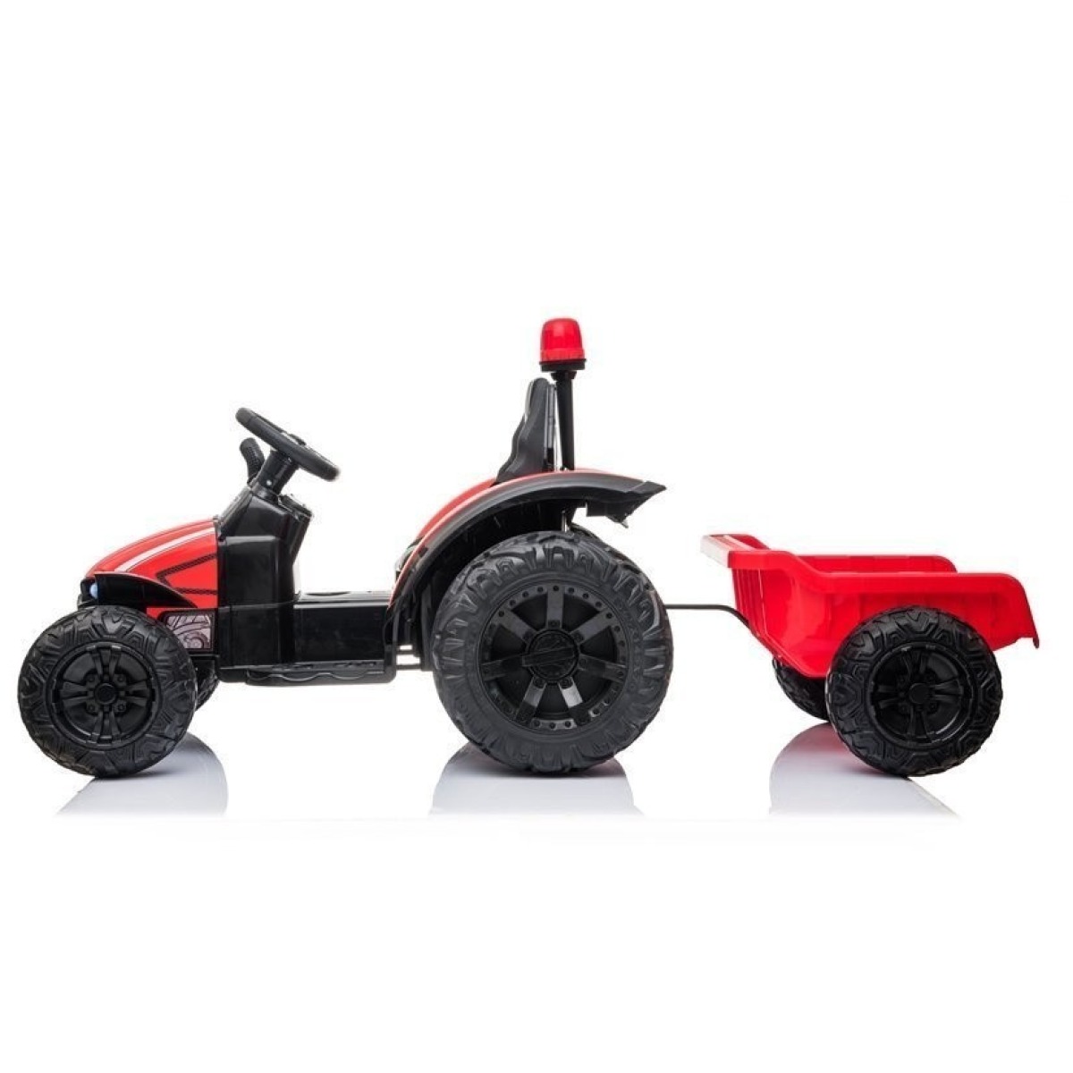 Sarkans HZB200 bērnu elektriskais traktors ar piekabi