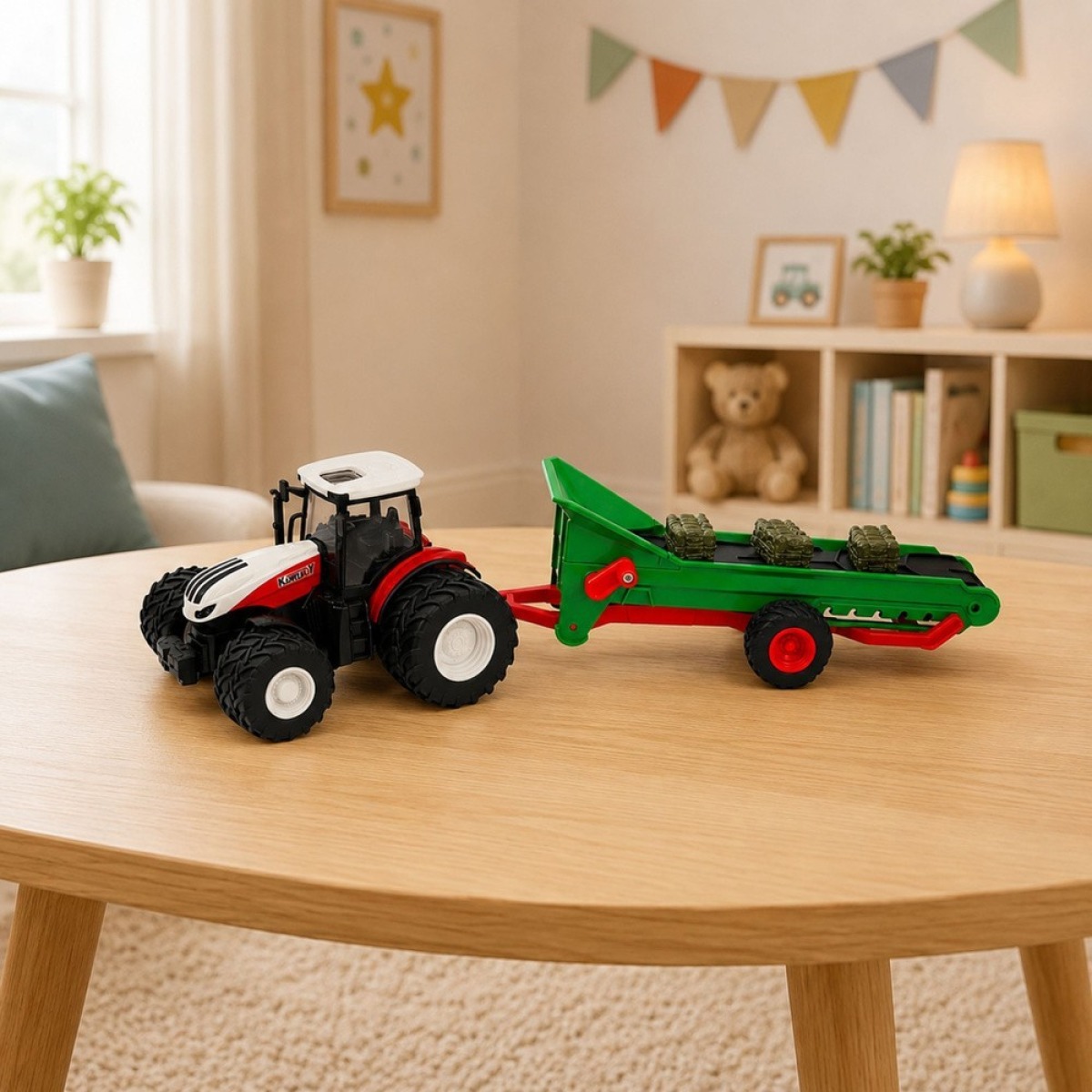 RC Bale Lights kaugjuhitav talutraktor konveierhaagisega 1:2