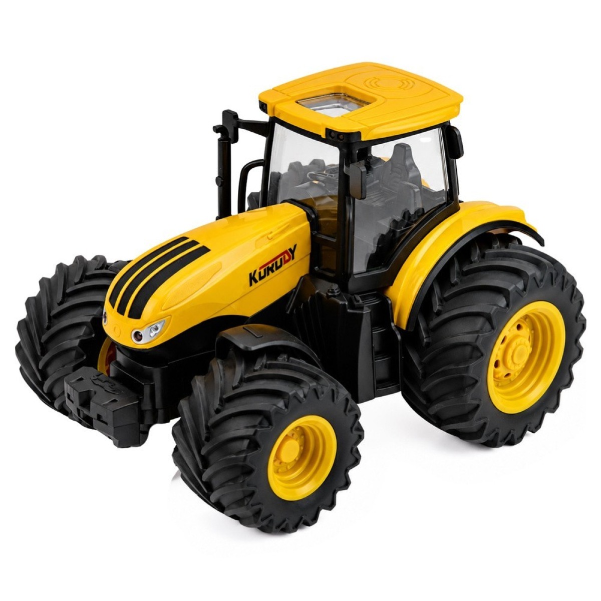 Kollane põllutraktor külvikuga, tulede ja helidega 1:24