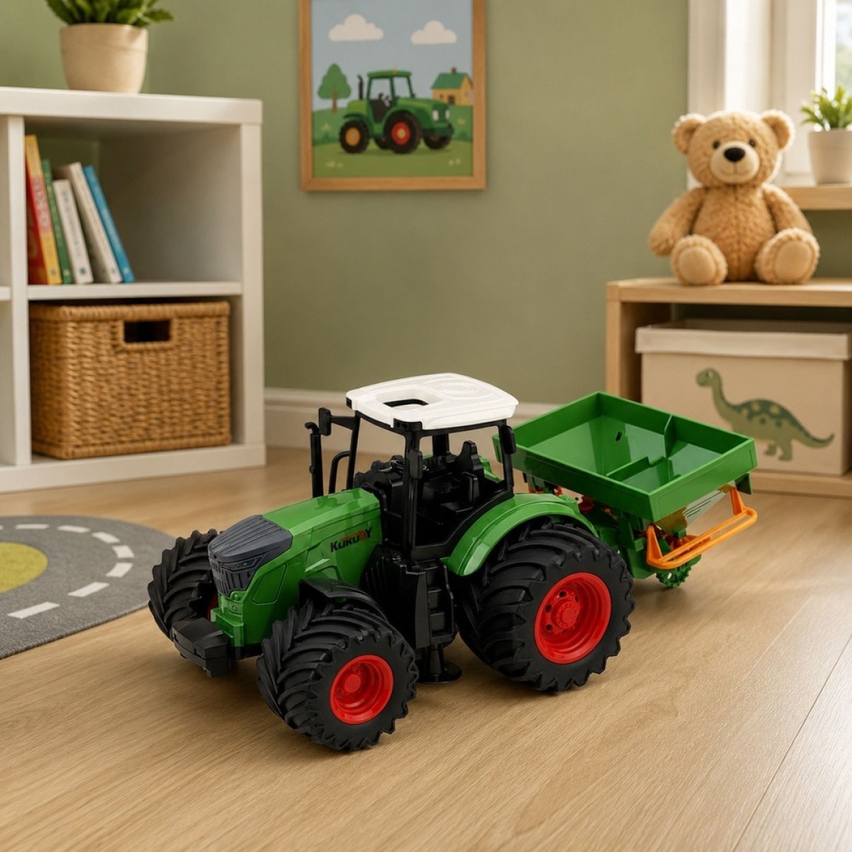 Põllumajandustraktor külvikuga 1:24