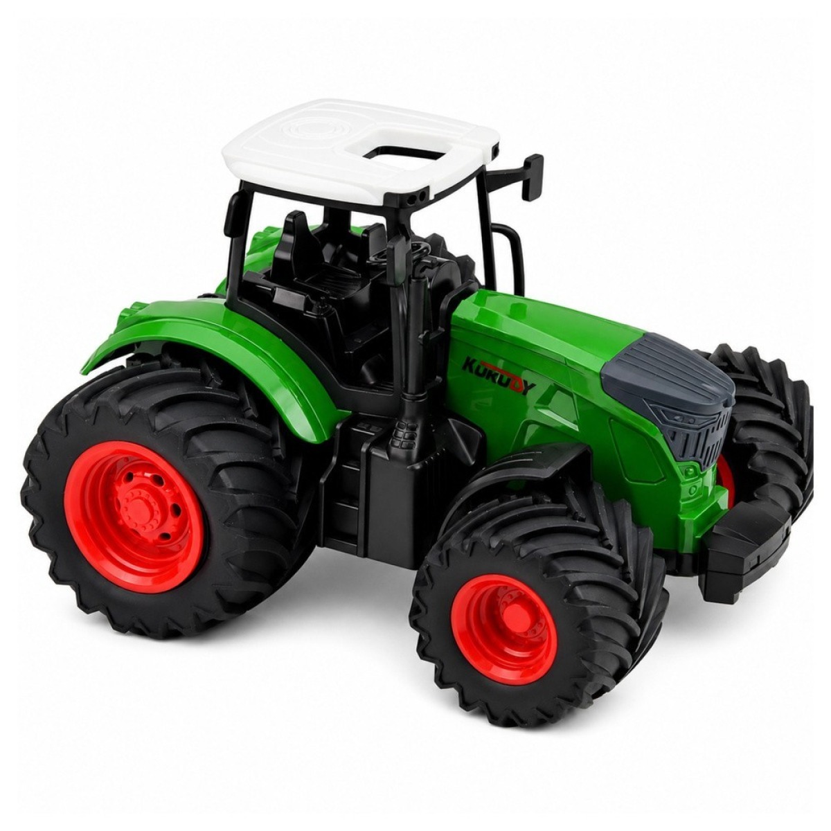 Roheline 1:24 kummiratastega põllutraktor mitmevaolise adrag