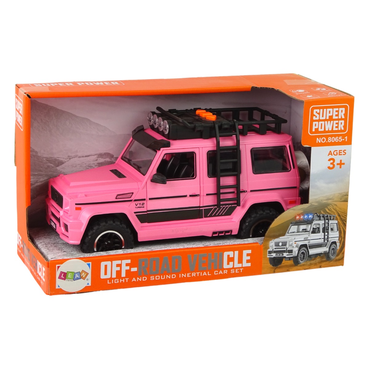 Roosa maastikuauto V12 Turbiin